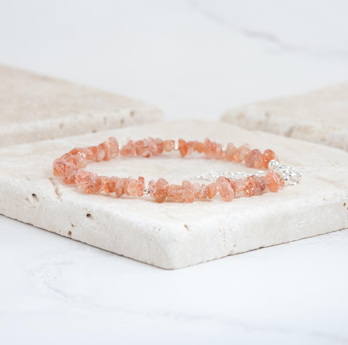 Raw Sunstone Gemstone Bracelet