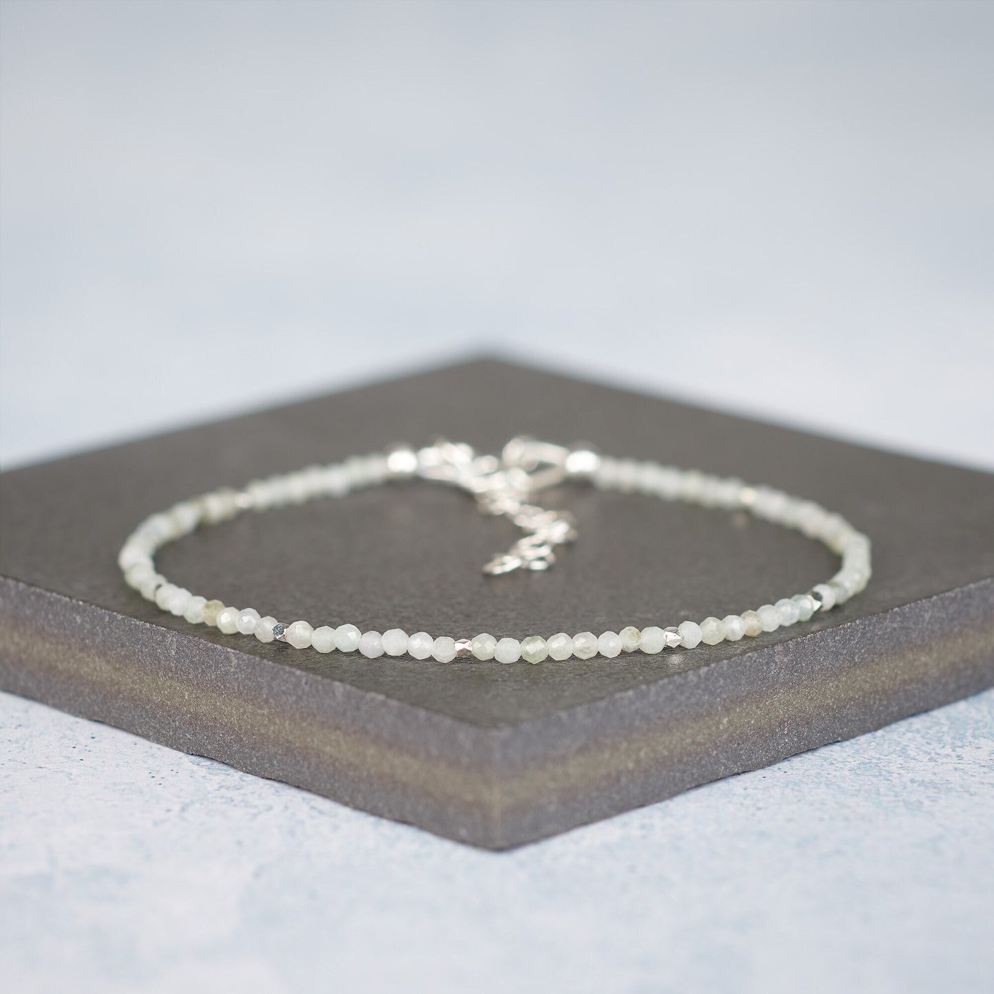 Dainty Jadeite Gemstone Bracelet (2mm)