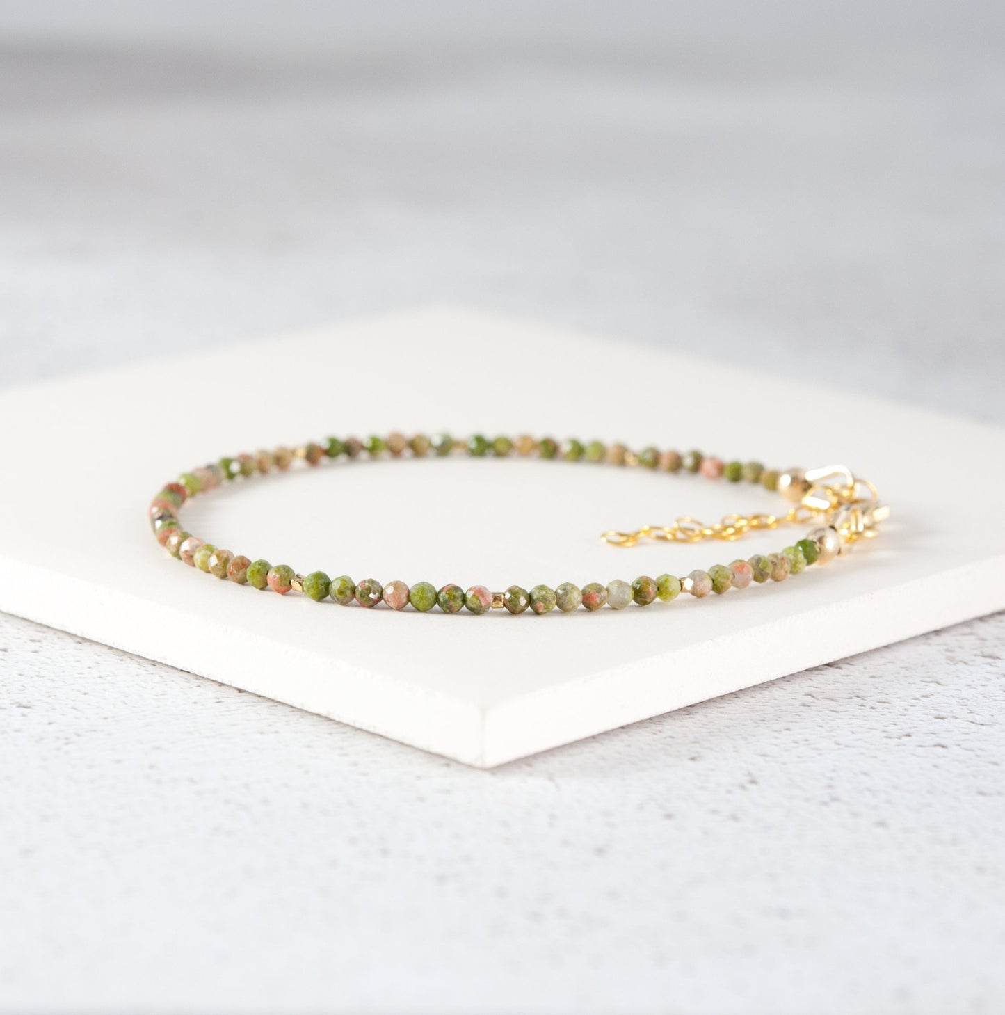 Dainty Unakite Gemstone Bracelet