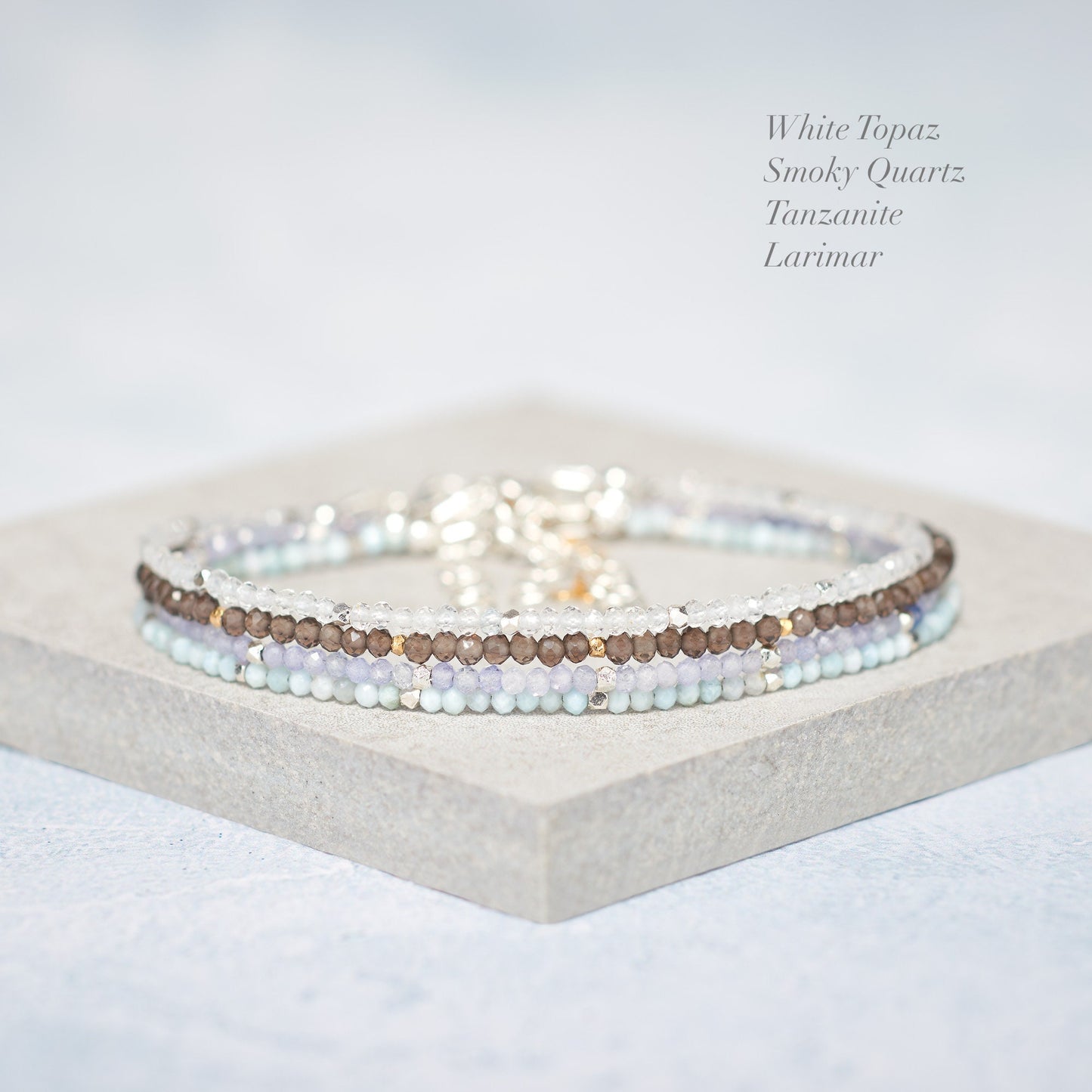 White Topaz Dainty Gemstone Bracelet