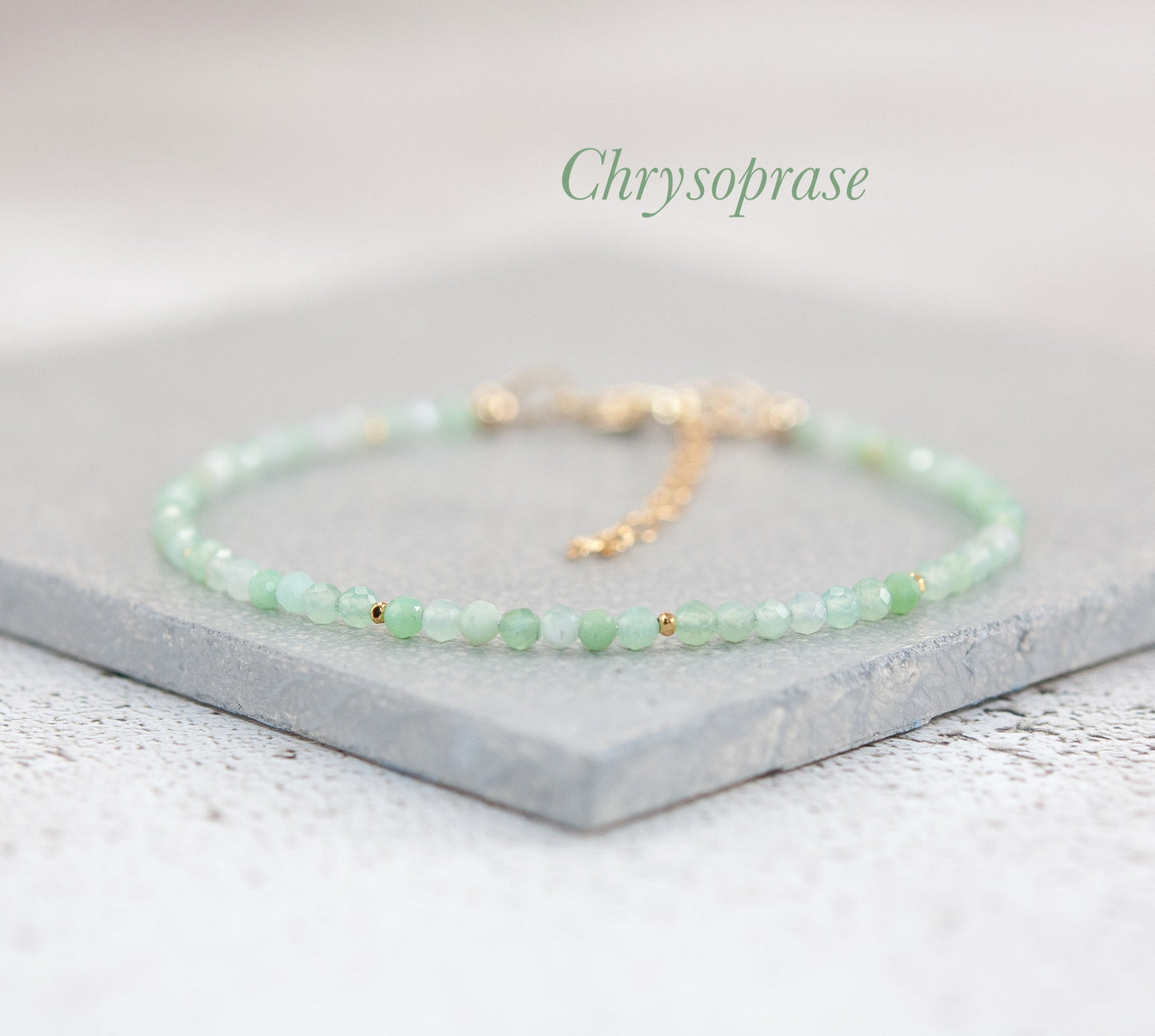 Dainty Chrysoprase Gemstone Bracelet