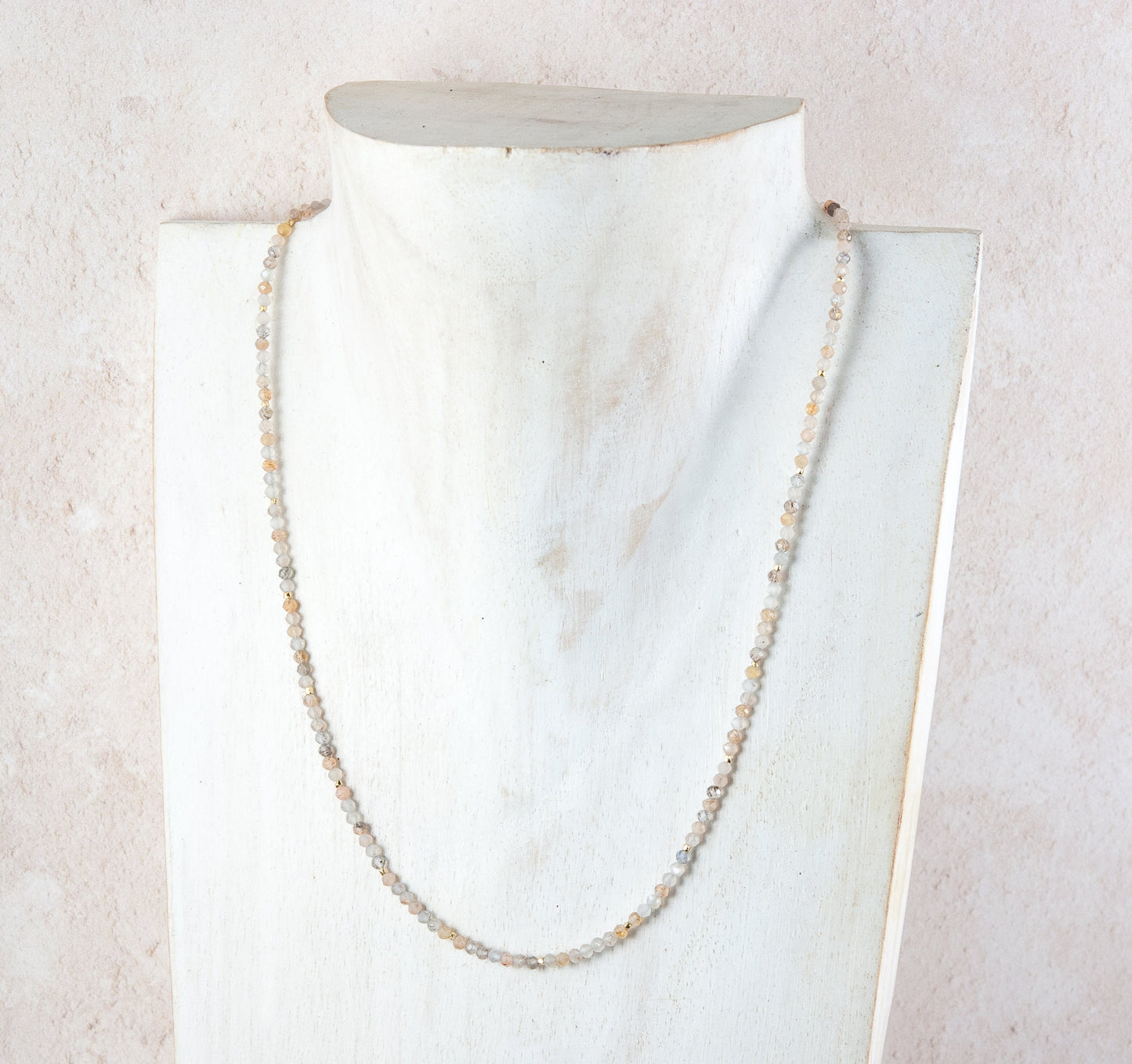 Dainty Sunstone and Moonstone Gemstone Necklace