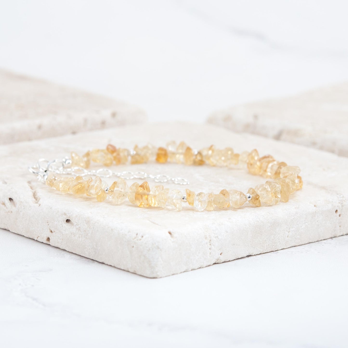 Raw Citrine Gemstone Bracelet