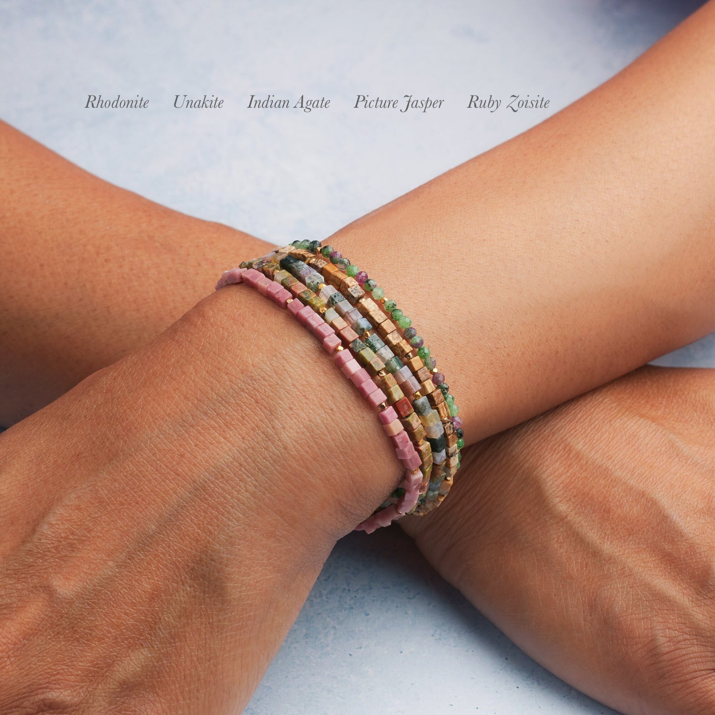Dainty Ruby Zoisite Gemstone Bracelet