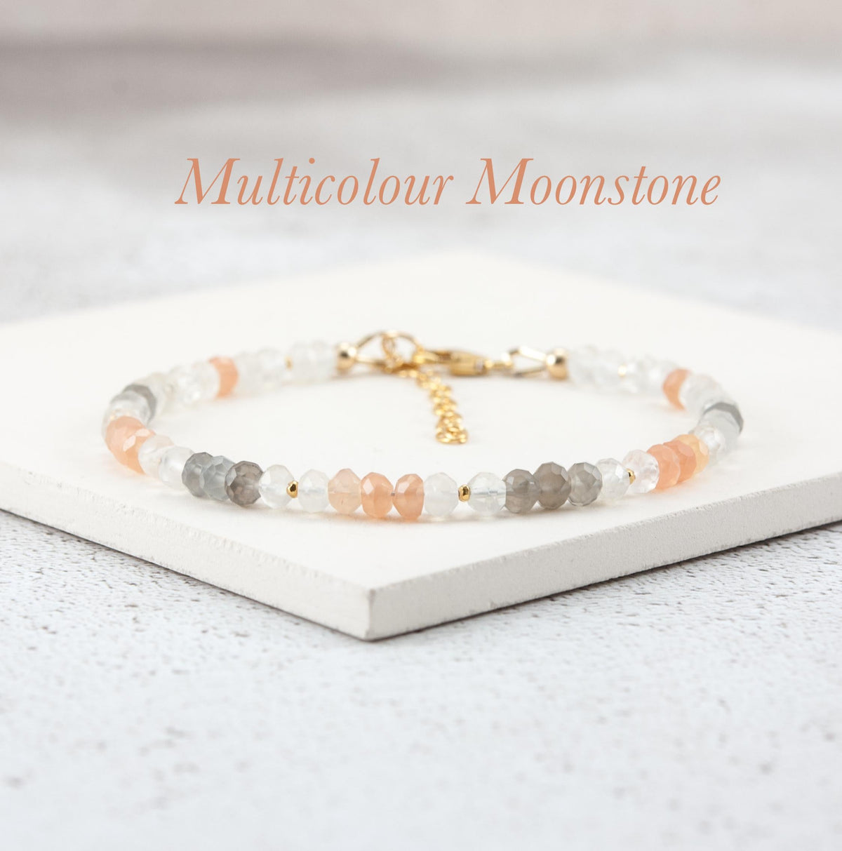 Multicolour Moonstone Handmade Bracelet - Polly-A Jewellery