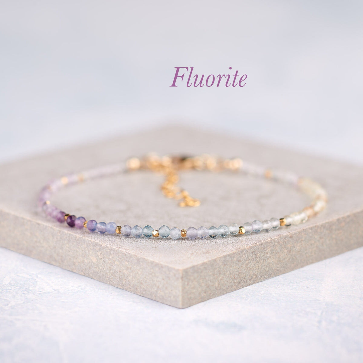 Fluorite Multicolour Handmade Dainty Bracelet - Polly-A Jewellery