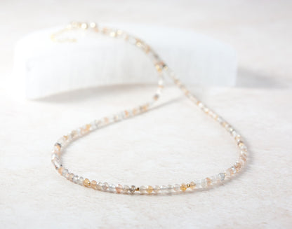 Dainty Sunstone and Moonstone GemstoneBracelet