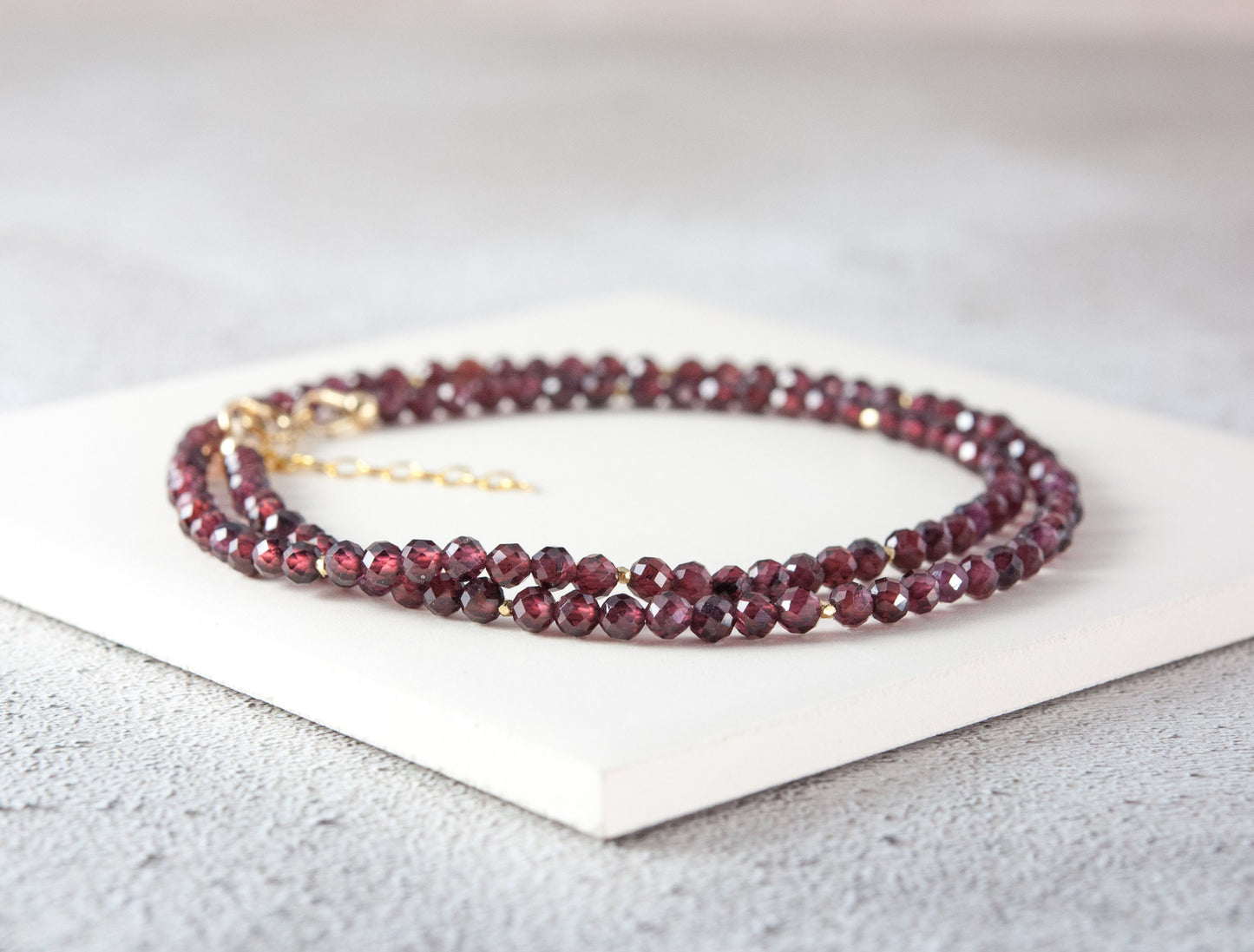 Dainty Red Garnet Bracelet