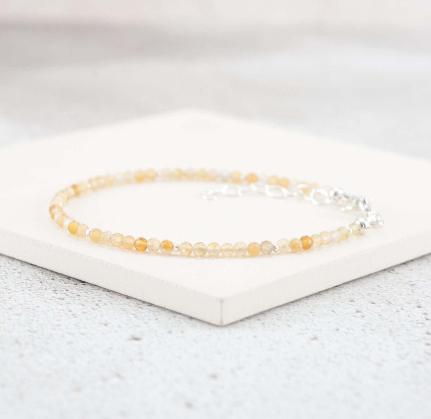 Dainty Citrine Gemstone Bracelet