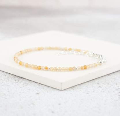 Dainty Citrine Gemstone Bracelet