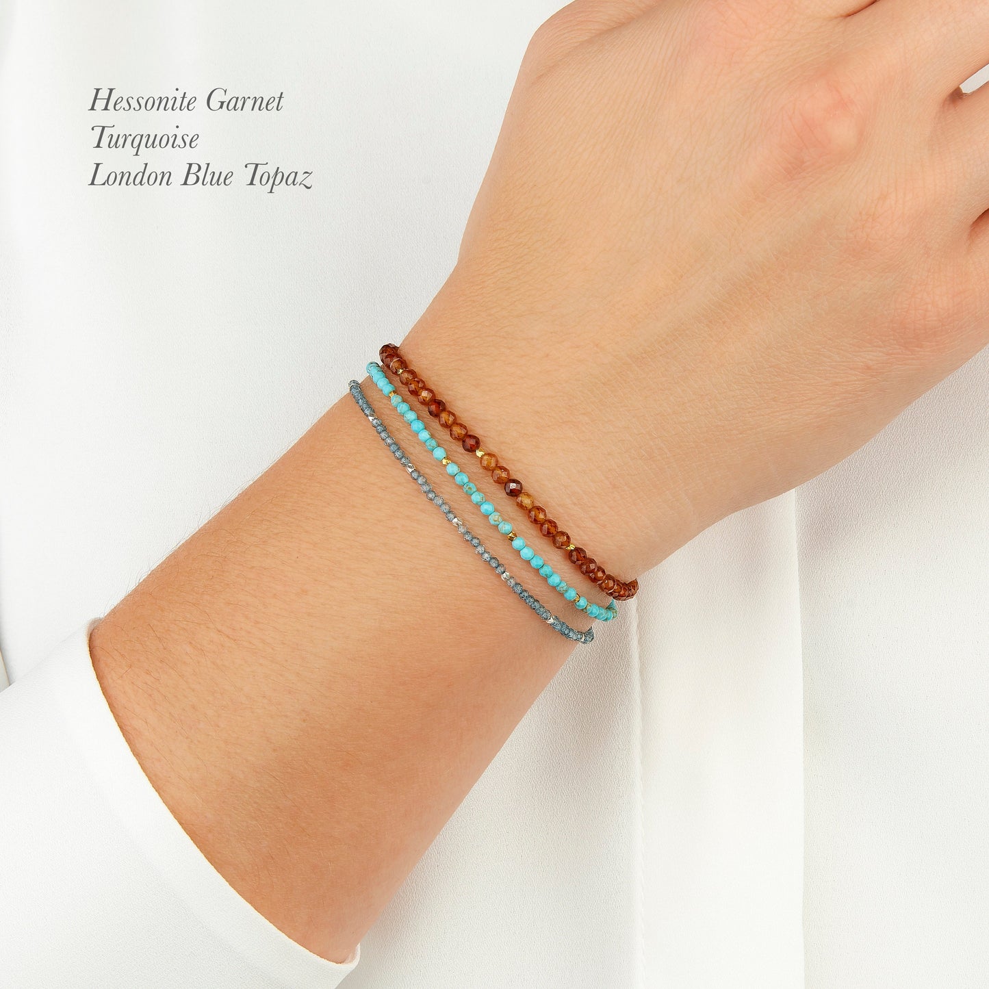 Dainty Hessonite Garnet Bracelet