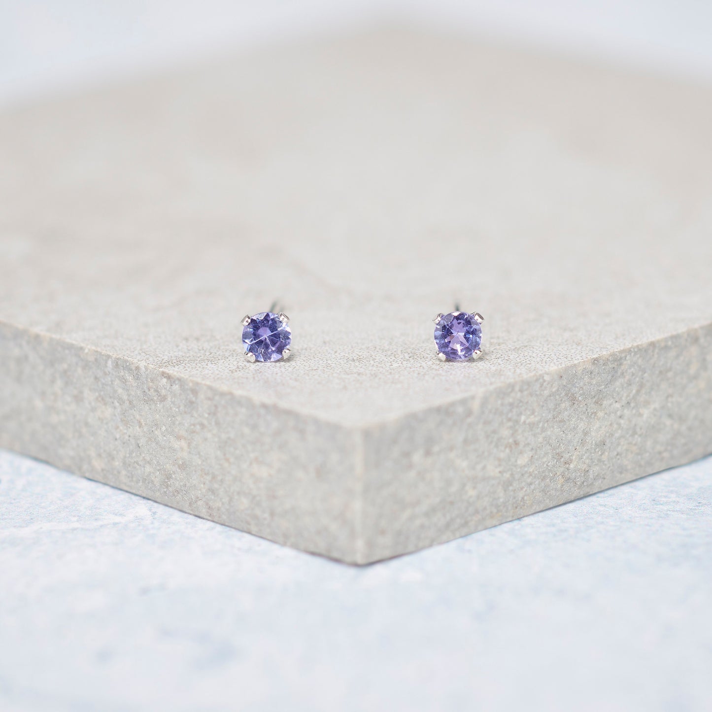 Dainty Tanzanite Stud Earrings