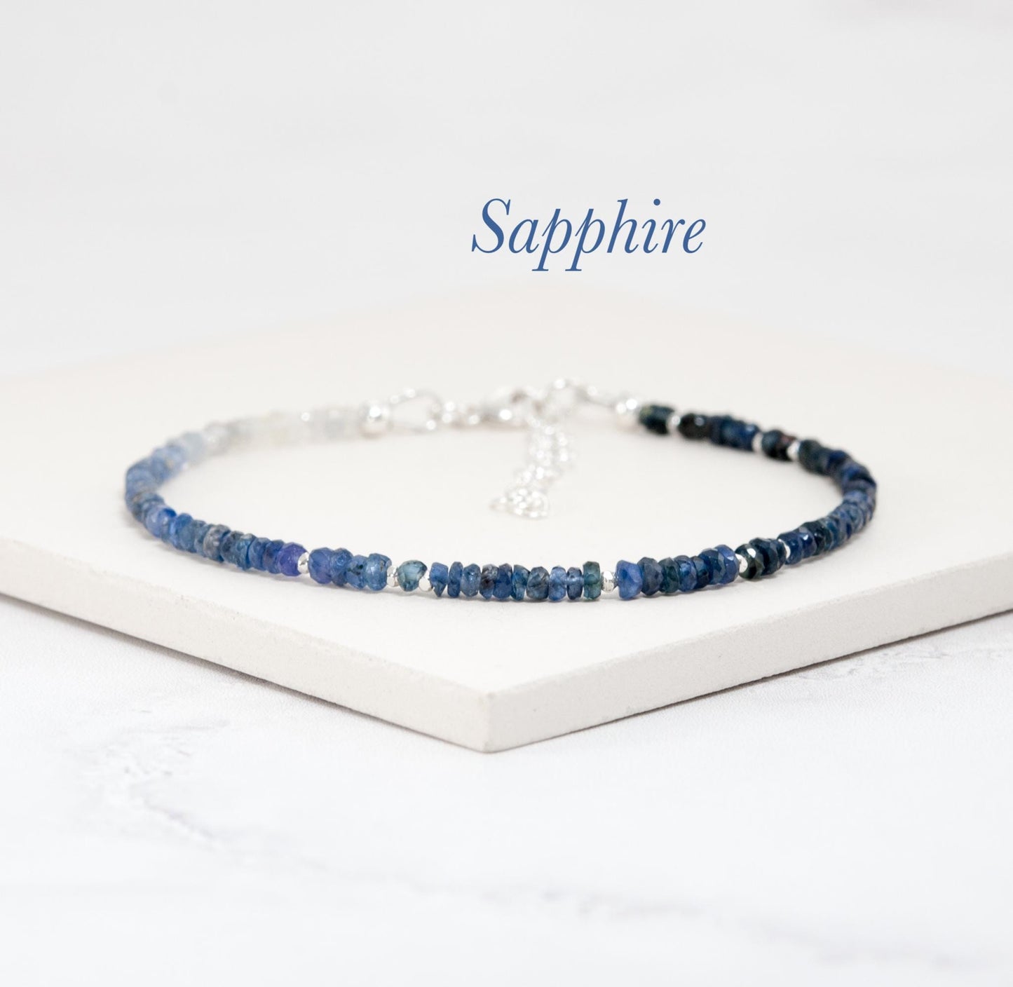 Dainty Blue Sapphire Ombre / Shaded Bracelet