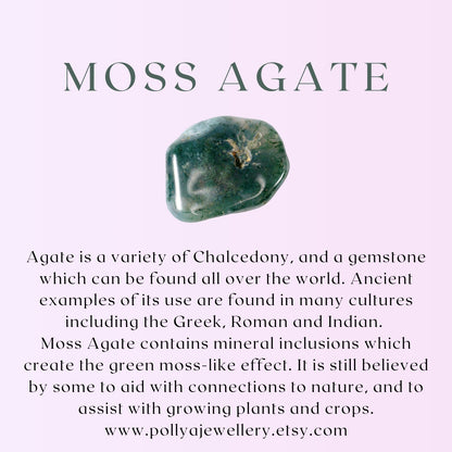 Moss Agate Dainty Gemstone Bracelet