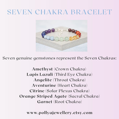 Seven Chakra Rainbow Gemstone Bracelet