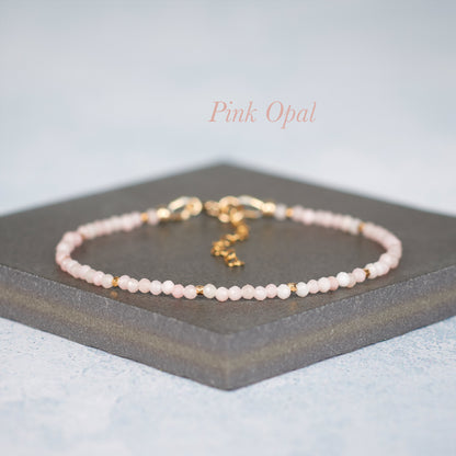 Dainty Pink Opal Bracelet