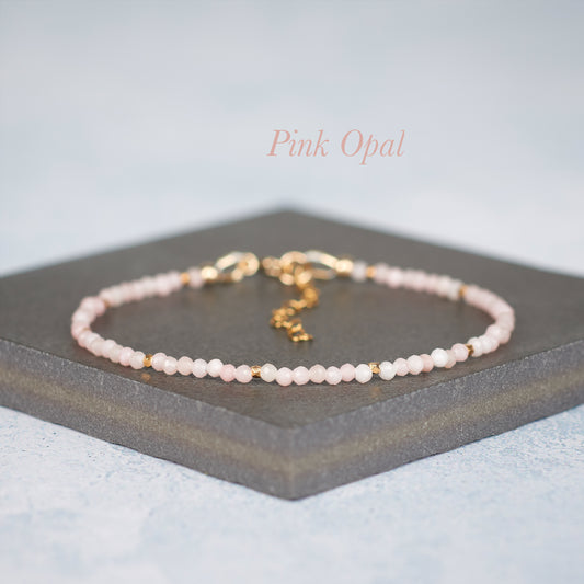 Dainty Pink Opal Bracelet