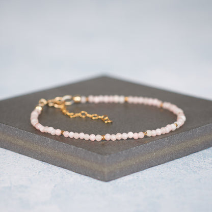 Dainty Pink Opal Bracelet