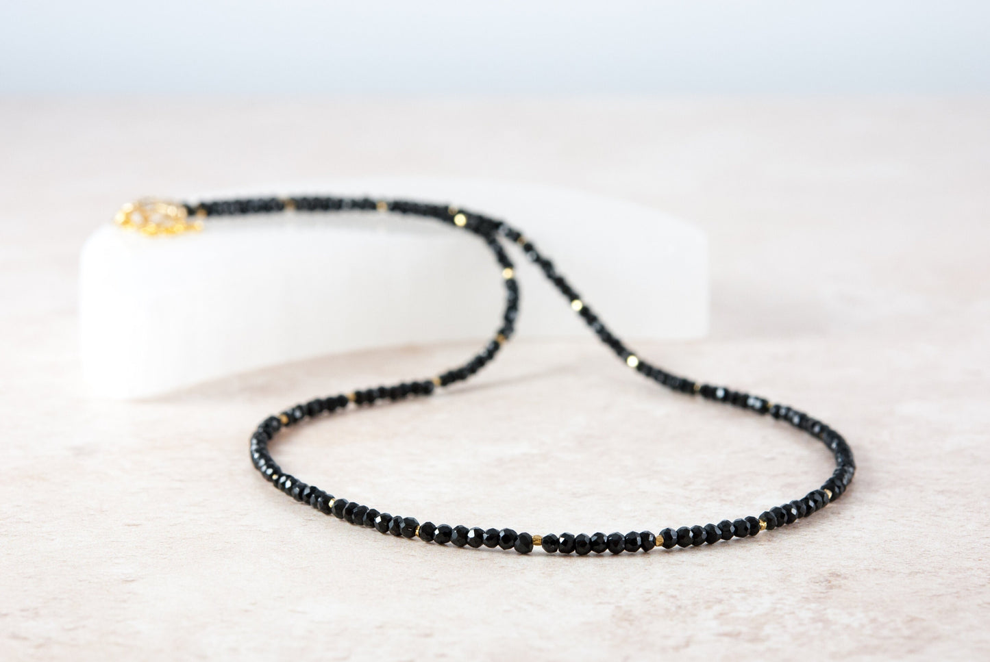Black Spinel Dainty Gemstone Bracelet