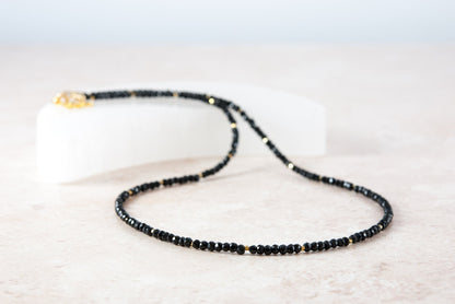 Black Spinel Dainty Gemstone Bracelet