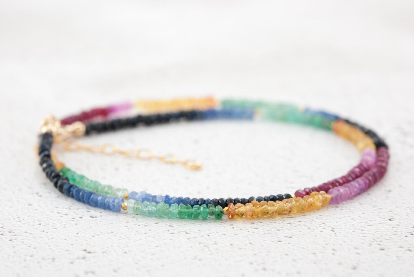 Dainty Precious Gemstone Necklace (Ruby, Emerald and Blue, Pink & Yellow Sapphire)