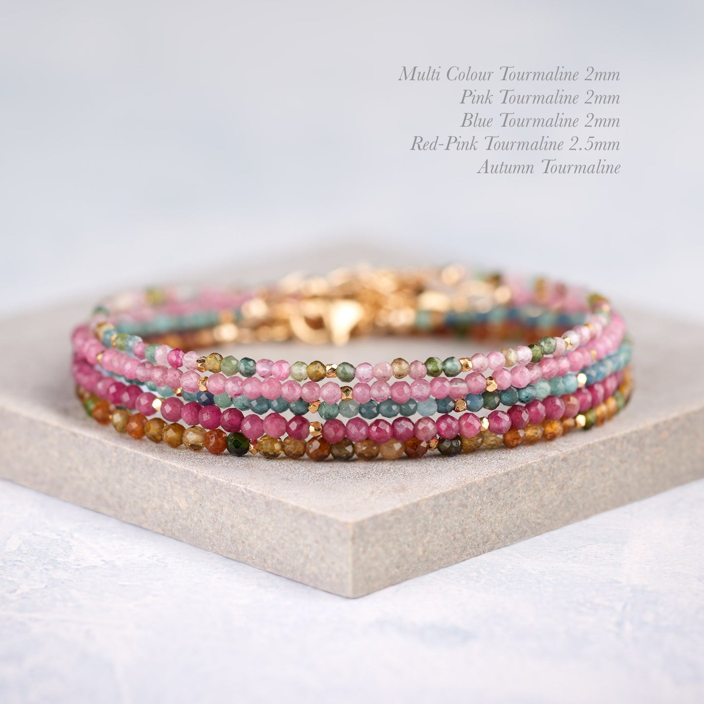 Dainty Pink Tourmaline Gemstone Bracelet