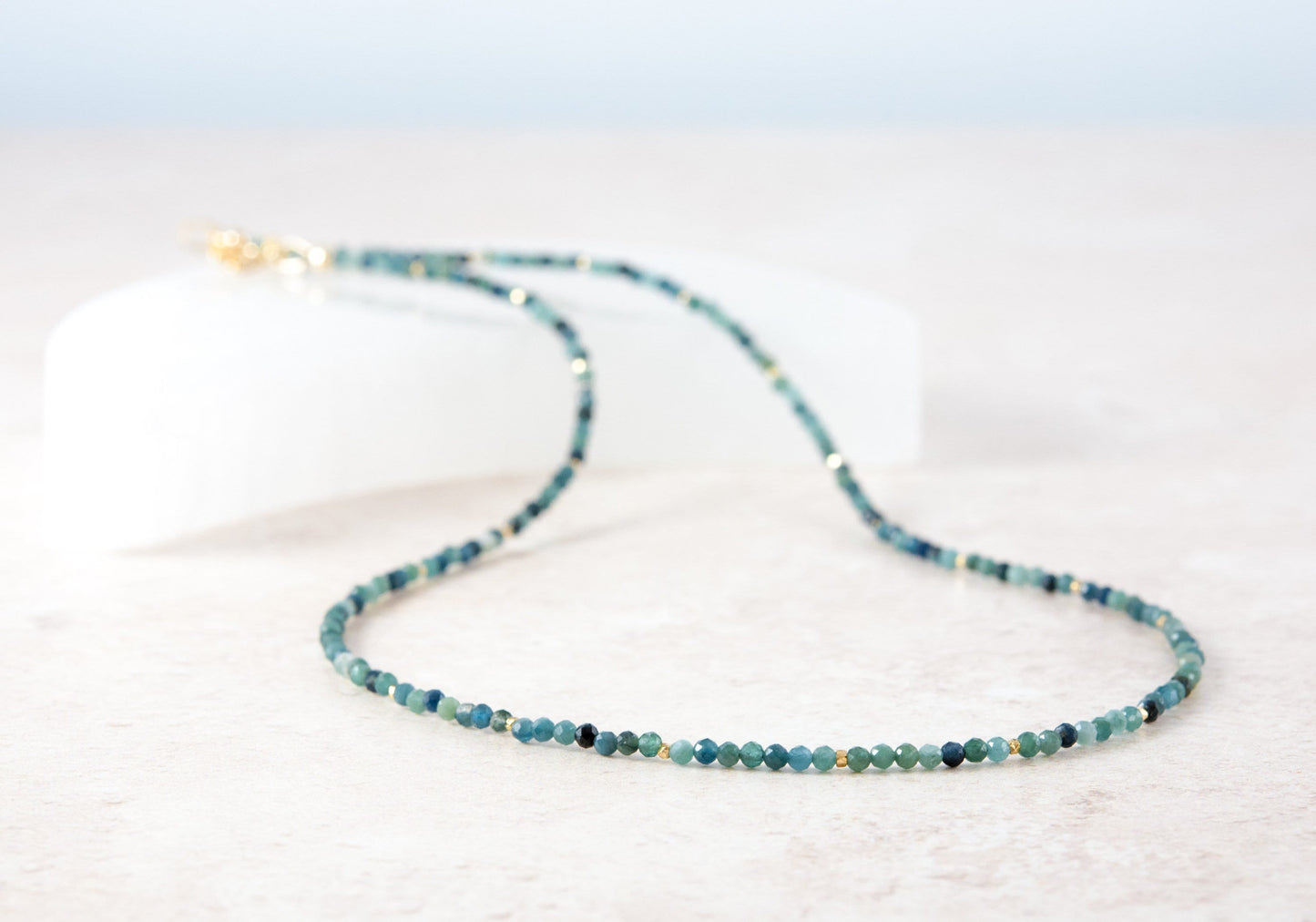 Dainty Blue Tourmaline Gemstone Bracelet