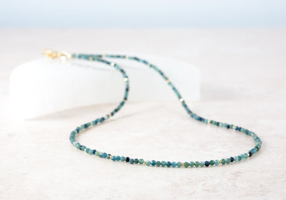 Dainty Blue Tourmaline Gemstone Bracelet