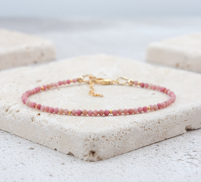 Dainty Rhodonite Gemstone Bracelet