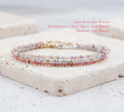 Dainty Super Seven Gemstone Bracelet