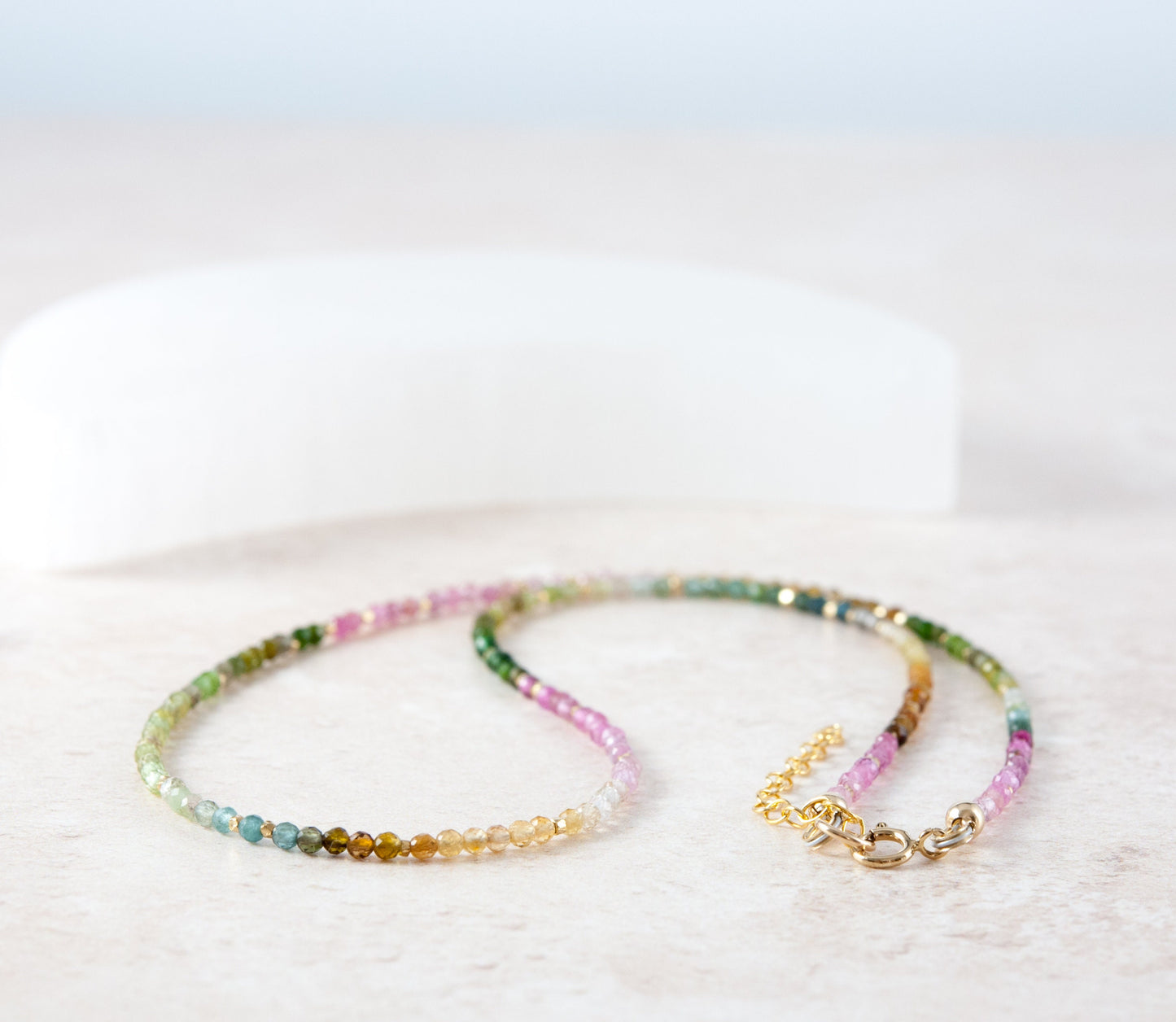 Dainty Tourmaline Gemstone Necklace