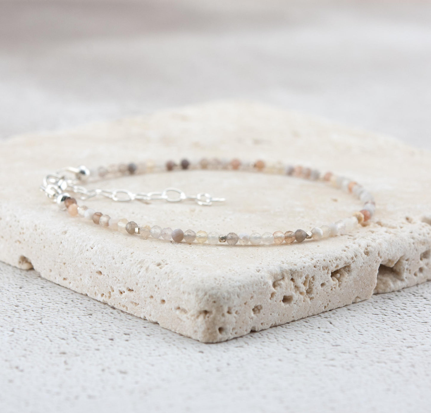 Dainty Botswana Agate Gemstone Bracelet
