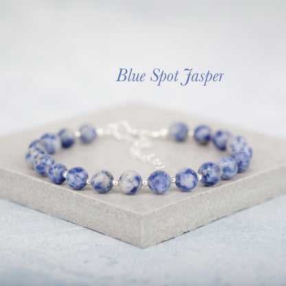 Blue Spot Jasper Gemstone Bracelet