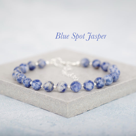 Blue Spot Jasper Gemstone Bracelet