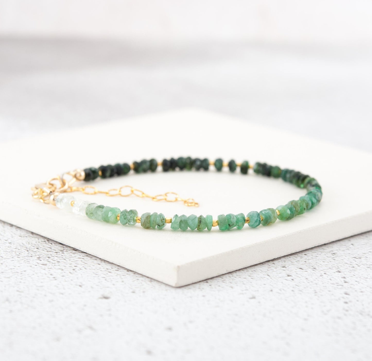 Dainty Ombre / Shaded Emerald Bracelet