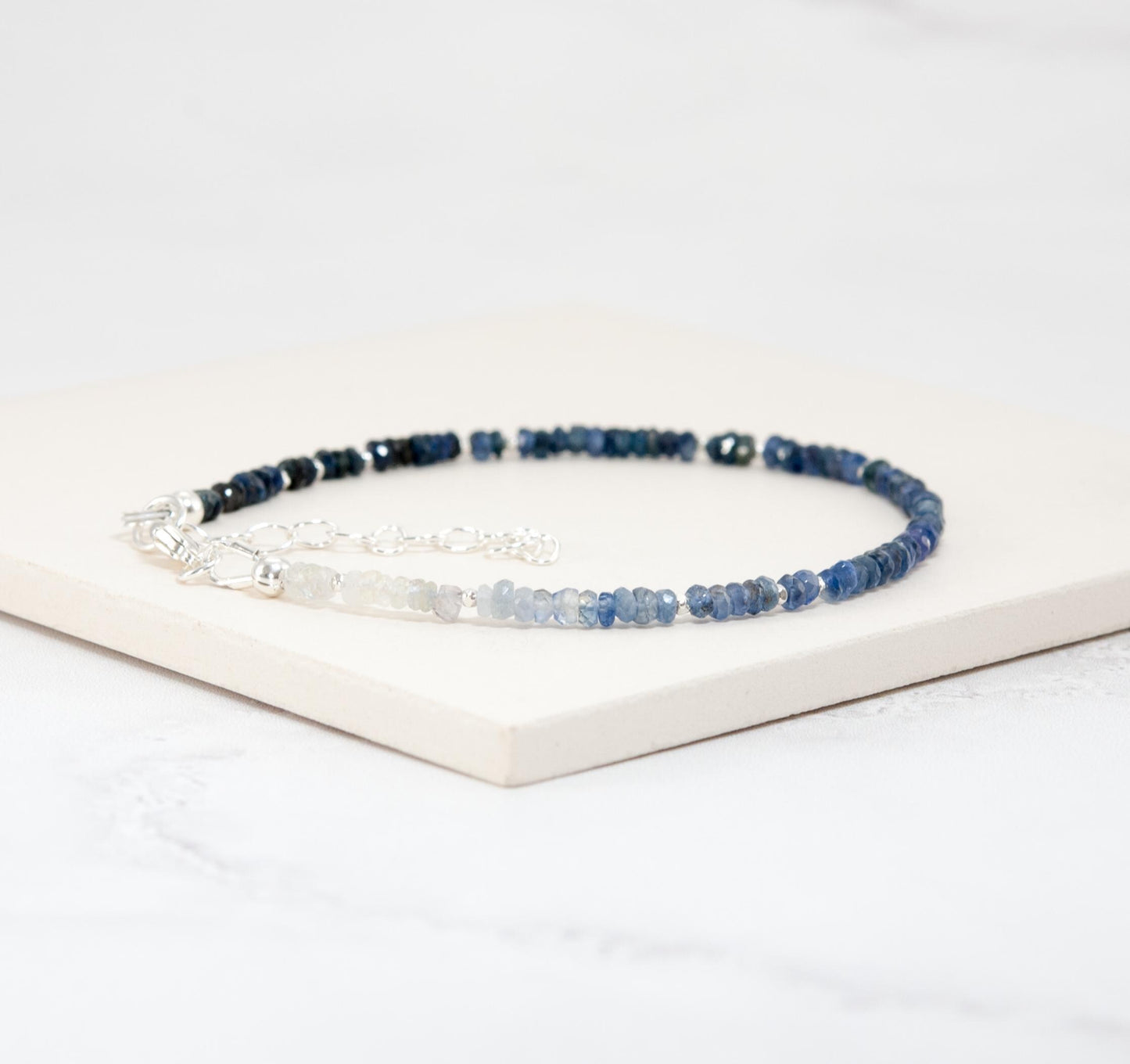 Dainty Blue Sapphire Ombre / Shaded Bracelet