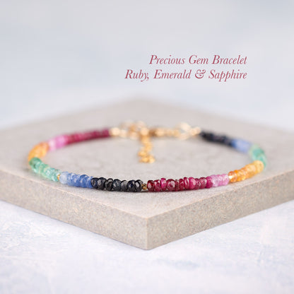 Dainty Precious Gemstone Necklace (Ruby, Emerald and Blue, Pink & Yellow Sapphire)