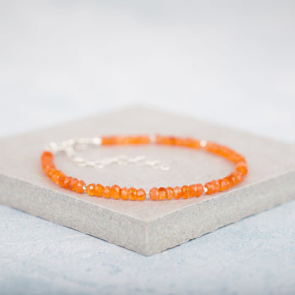 Dainty Carnelian Gemstone Bracelet