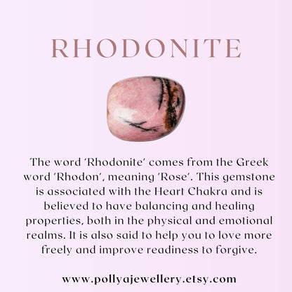 Dainty Rhodonite Gemstone Bracelet