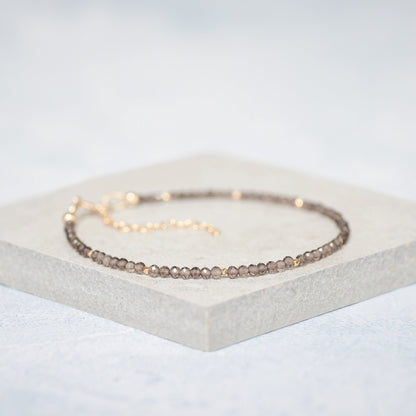 Dainty Smoky Quartz Gemstone Bracelet