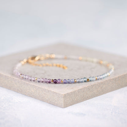 Dainty Fluorite Ombre Shaded Gemstone Bracelet
