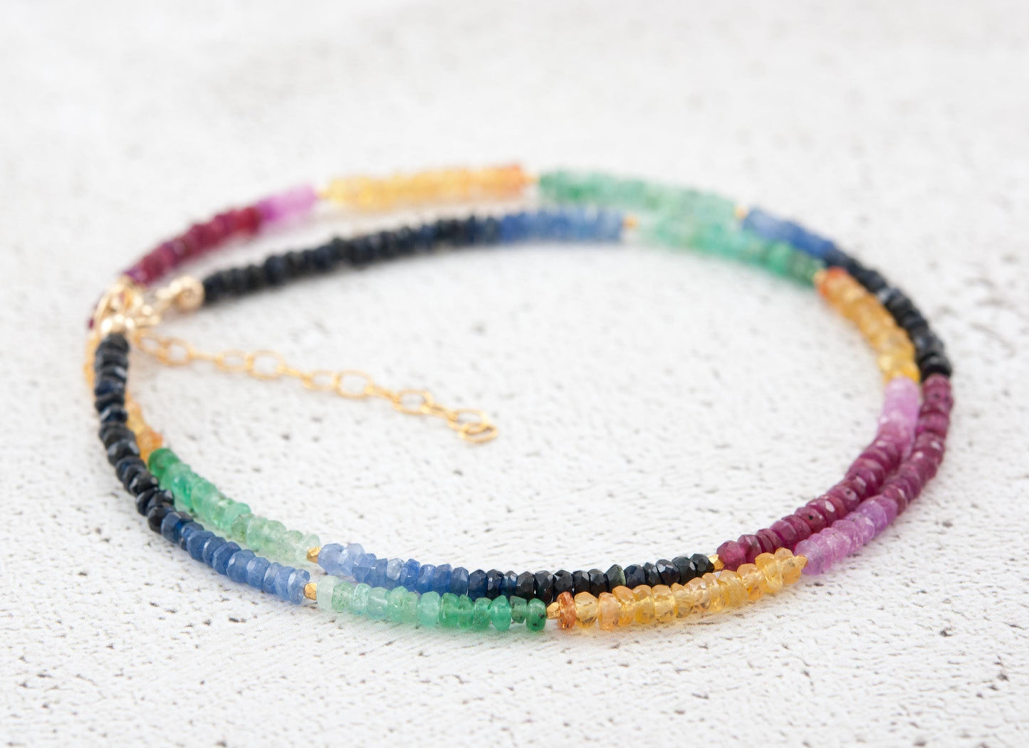 Dainty Precious Gemstone Necklace (Ruby, Emerald and Blue, Pink & Yellow Sapphire)