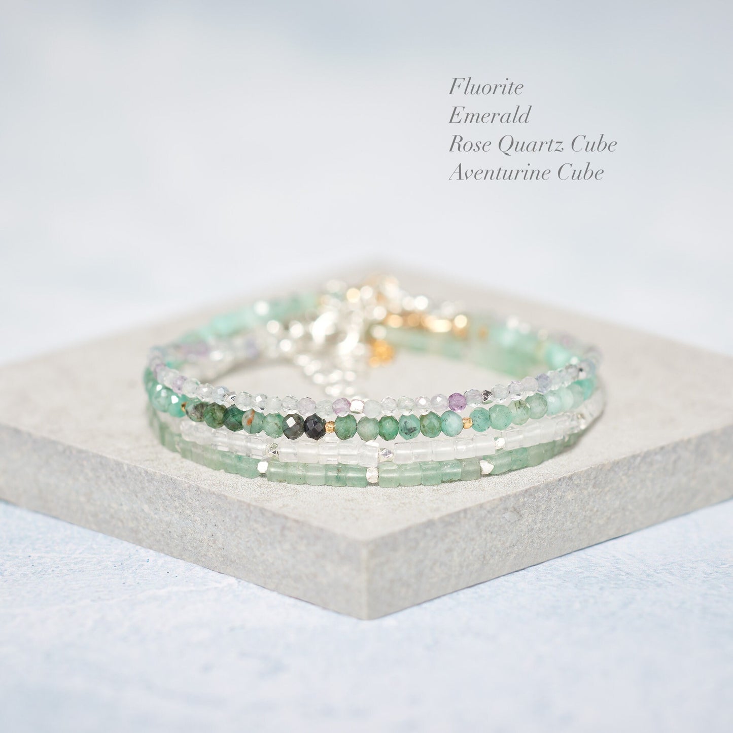Dainty Emerald Ombre Shaded Gemstone Bracelet