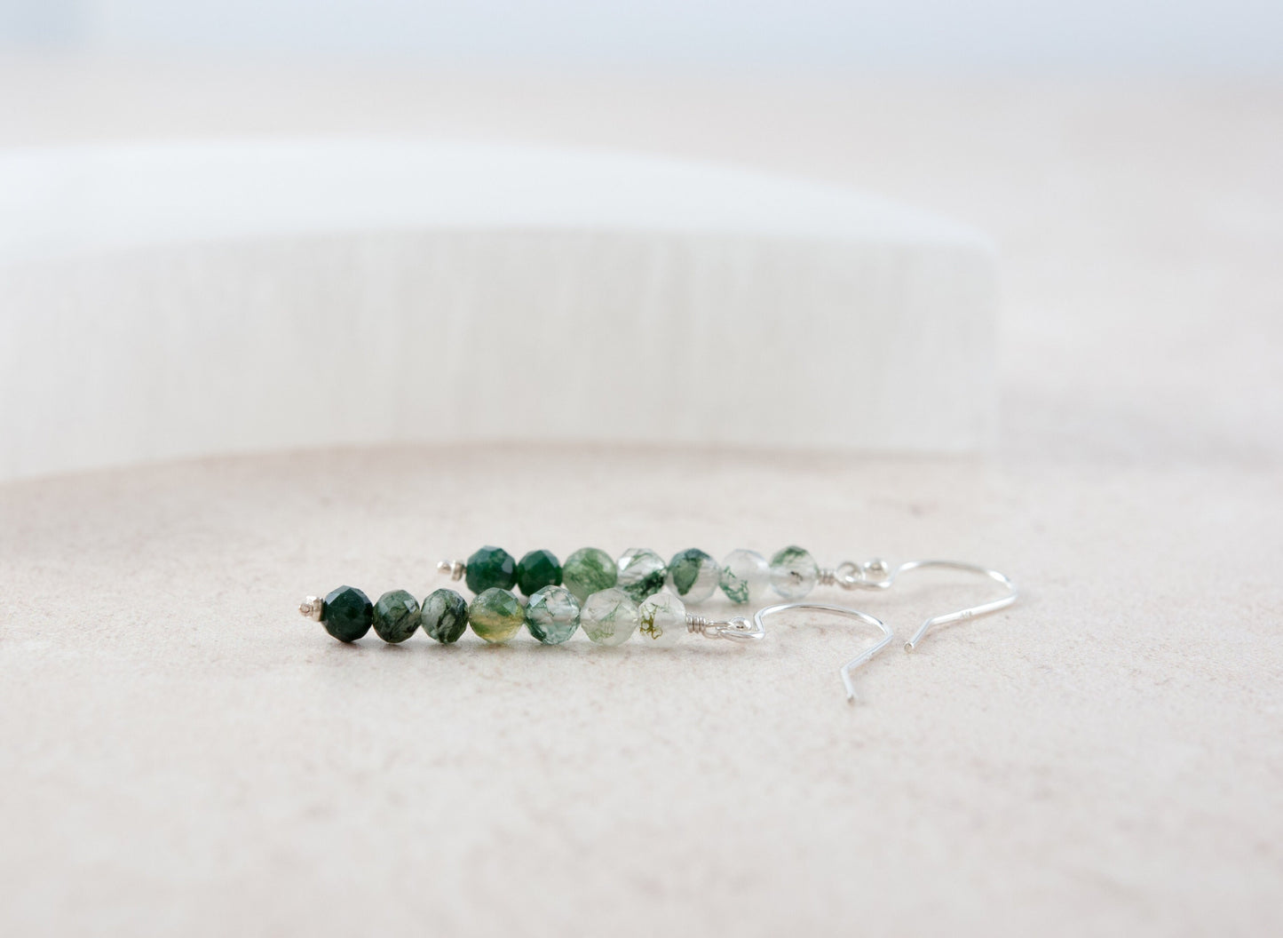 Moss Agate Dainty Gemstone Bracelet