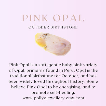 Dainty Pink Opal Bracelet (AA Grade)