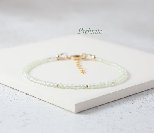 Dainty Prehnite Gemstone Bracelet