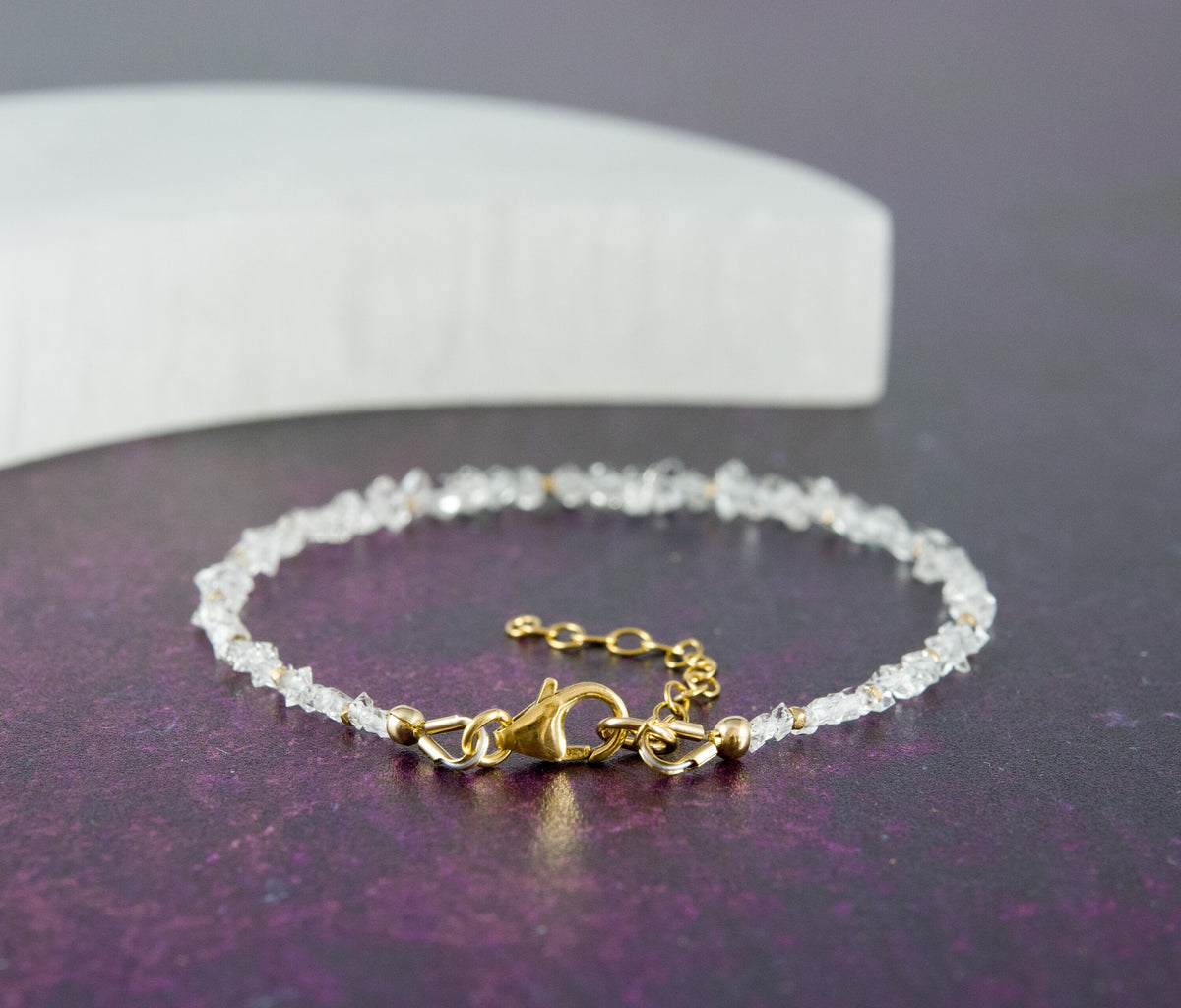 Diamond Quartz Dainty Bracelet