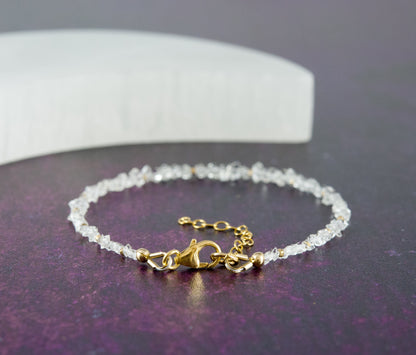 Diamond Quartz Dainty Bracelet