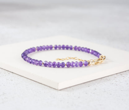 Amethyst Gemstone Bracelet (Grade AAA)