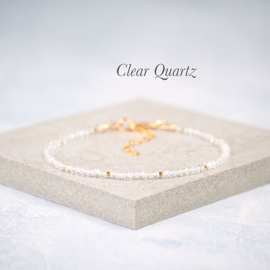 Rock Crystal / Clear Quartz Dainty Bracelet